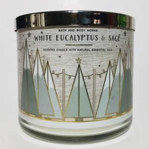 Reserved - WHITE EUCALYPTUS & SAGE 3 Wick Candle